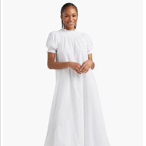 NWOT never worn Caroline nap dress sheer white Swiss dot hill house home M